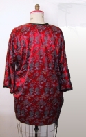 Red Asian Silk Kimono