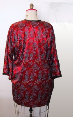Red Asian Silk Kimono